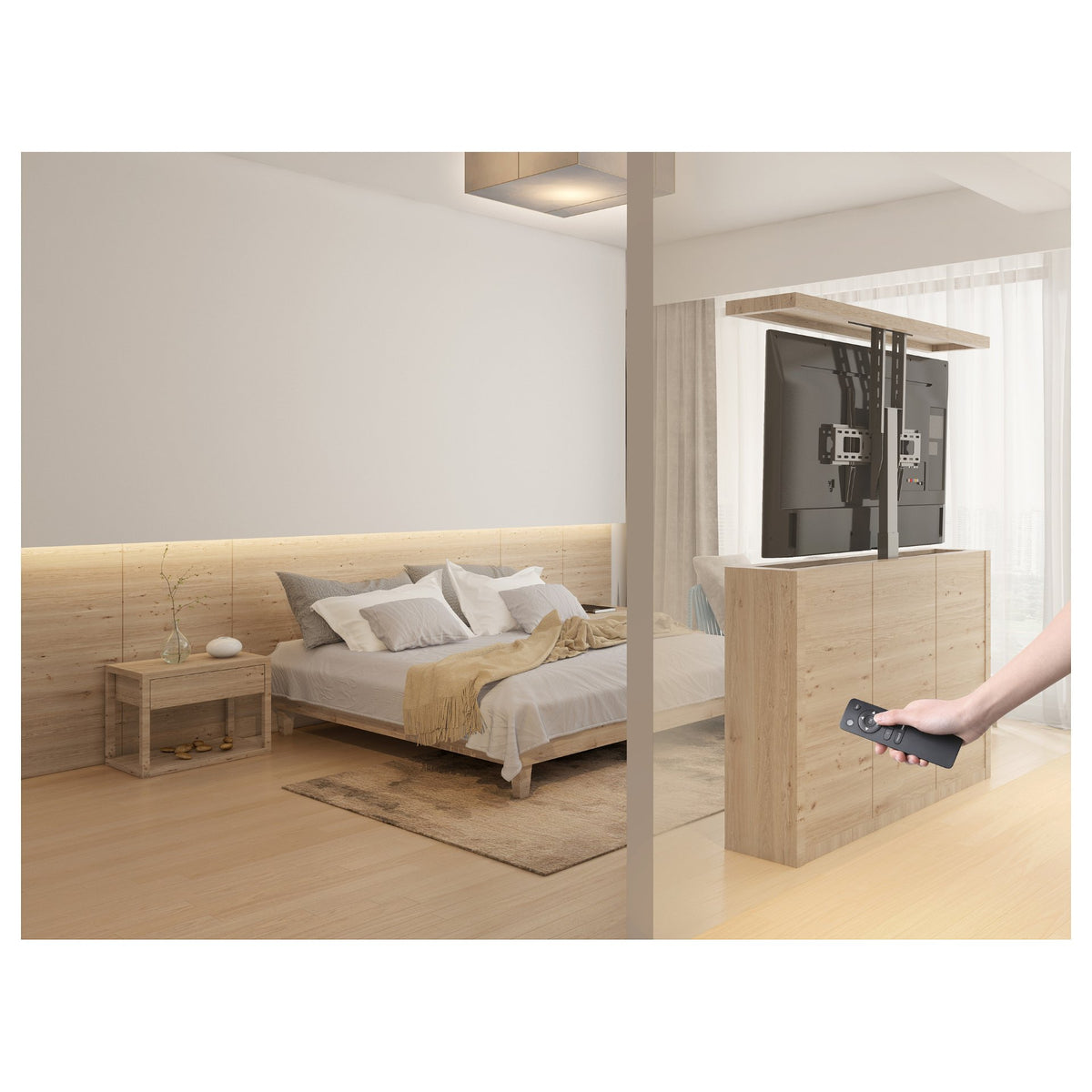 EQUIP 650606 TV Lift Min. 94 cm (37") Max. 165,1 cm (65") Max. VESA 600 x 400 mm 50 kg Schwarz