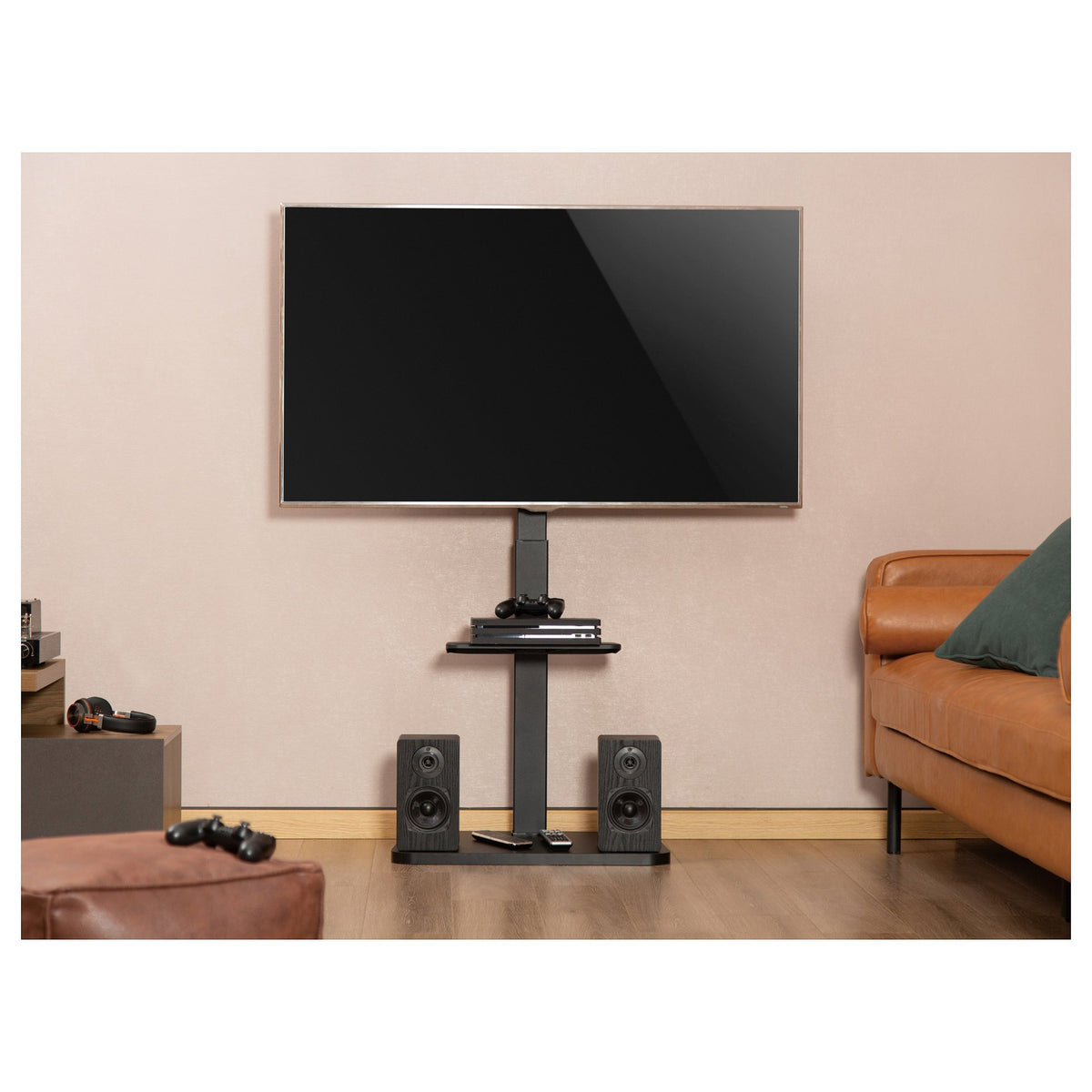 EQUIP 650613 TV-Bodenständer Min. 94 cm (37") Max. 190,5 cm (75") Max. VESA 600 x 400 mm 40 kg Schwarz