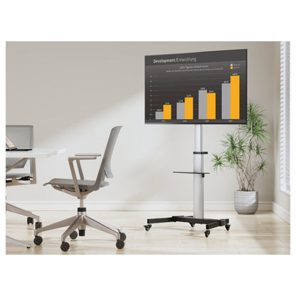 EQUIP 650630 TV-Bodenständer Min. 94 cm (37") Max. 2,18 m (86") Max. VESA 600 x 400 mm 50 kg Silber
