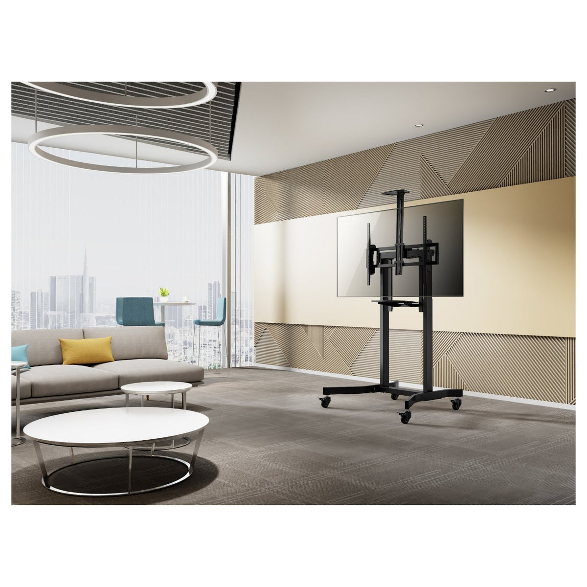 EQUIP 650633 Bodenstandhalter Min. 139,7 cm (55") Max. 2,54 m (100") Max. VESA 800 x 600 mm 120 kg Schwarz