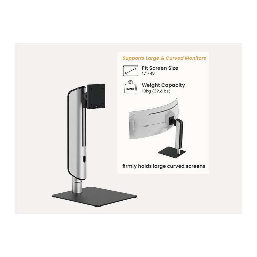 EQUIP 650129 Tisch/Bankhalterung Min. 43,2 cm (17") Max. 124,5 cm (49") Max. VESA 100 x 100 mm 18 kg Silber