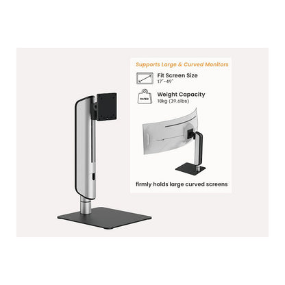 EQUIP 650129 Tisch/Bankhalterung Min. 43,2 cm (17") Max. 124,5 cm (49") Max. VESA 100 x 100 mm 18 kg Silber