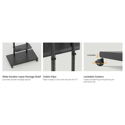EQUIP 650635 Bodenstandhalter Min. 127 cm (50") Max. 2,29 m (90") Max. VESA 600 x 400 mm 60 kg Schwarz