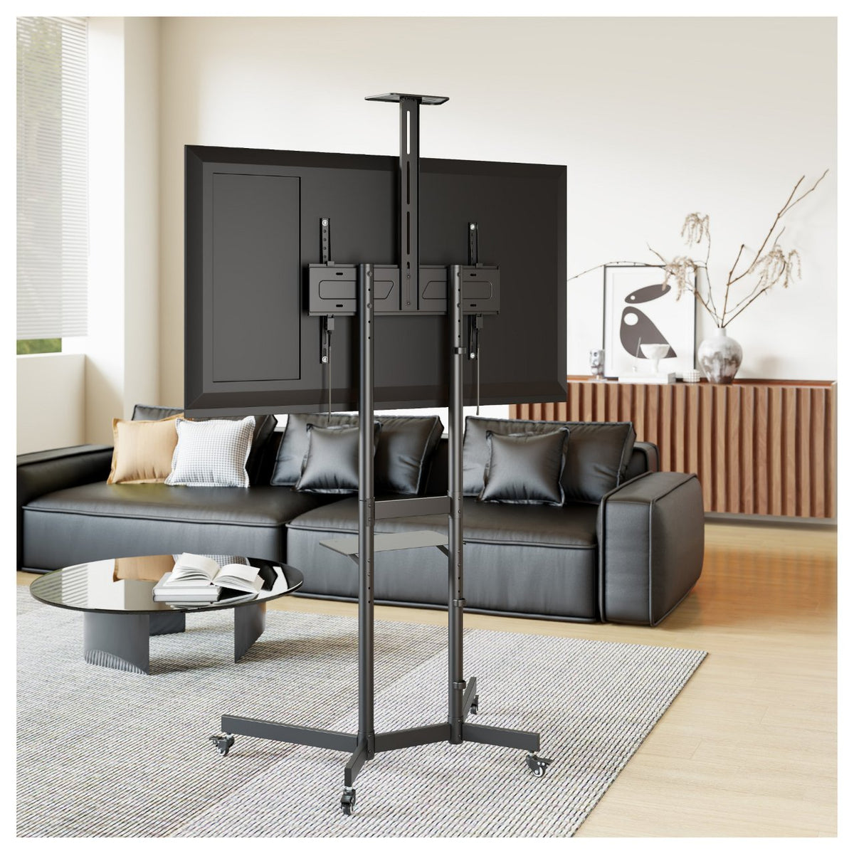 EQUIP 650636 Bodenstandhalter Min. 94 cm (37") Max. 177,8 cm (70") Max. VESA 600 x 400 mm 70 kg Schwarz