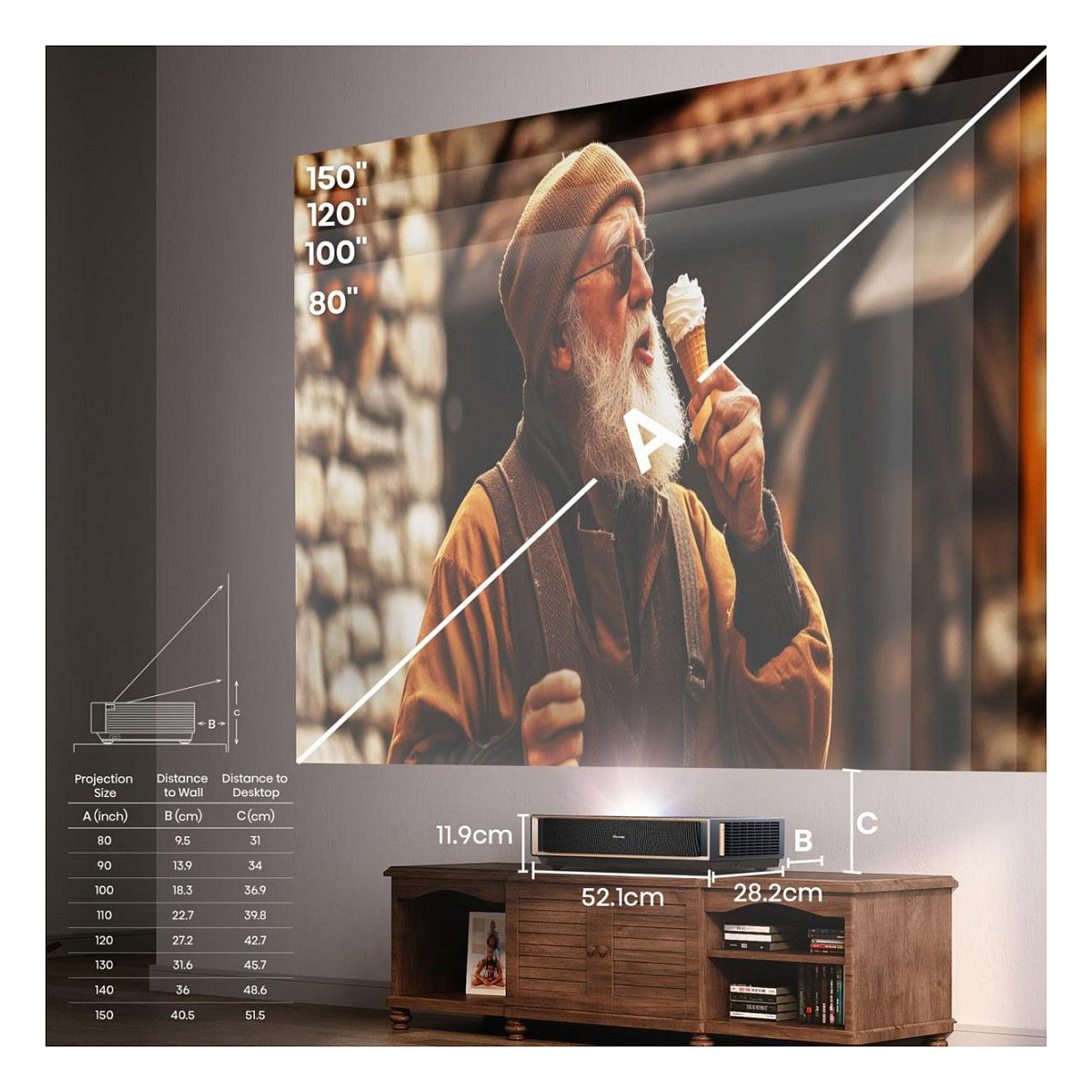 Hisense Germany GmbH PT1 16:9 UHD 4K (3840x2160) Laser DisplayPort HDMI WIFI RJ45 SmartTV Speaker