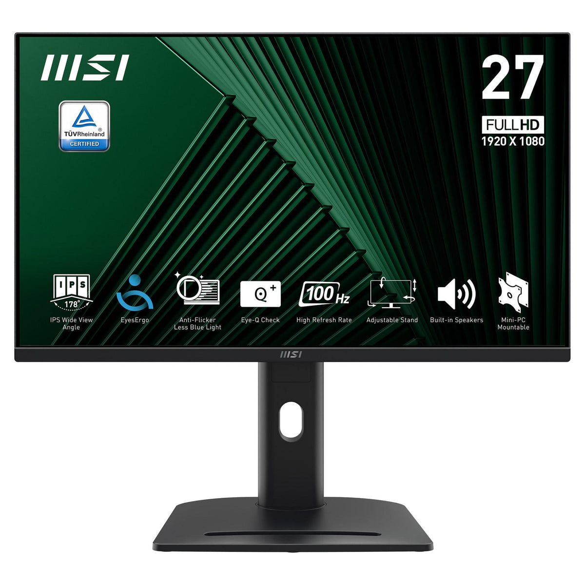 68,6 cm (27") 1920 x 1080 Pixel MSI 9S6-3PC39M-053 16:9 Full HD IPS 4 ms 100 Hz DisplayPort HDMI Pivot Height VESA Speaker
