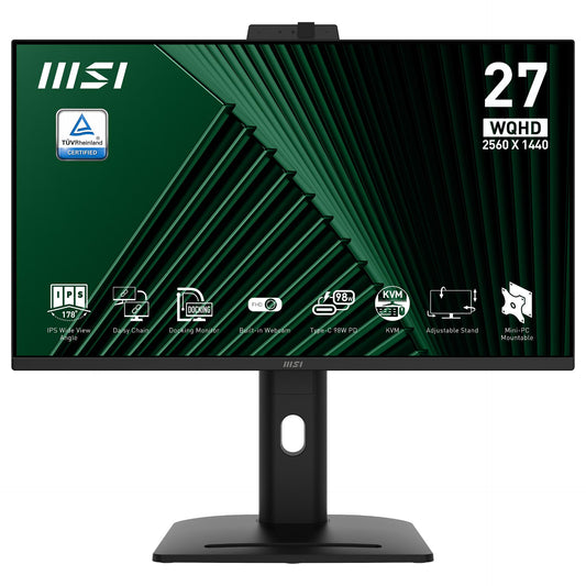 68,6 cm (27") 2560 x 1440 Pixel MSI 9S6-3PC8CM-001 16:9 Wide Quad HD IPS 4 ms 100 Hz DisplayPort HDMI USB-Hub Pivot Height VESA Speaker