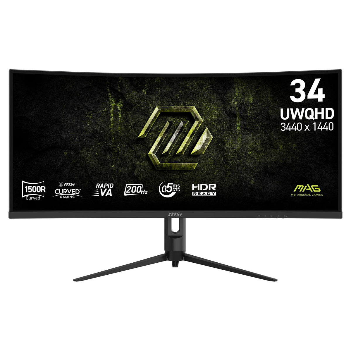 86,4 cm (34") 3440 x 1440 Pixel MSI 9S6-3DB64H-089 21:9 UltraWide Quad HD VA 0,5 ms 200 Hz DisplayPort HDMI Pivot Height VESA