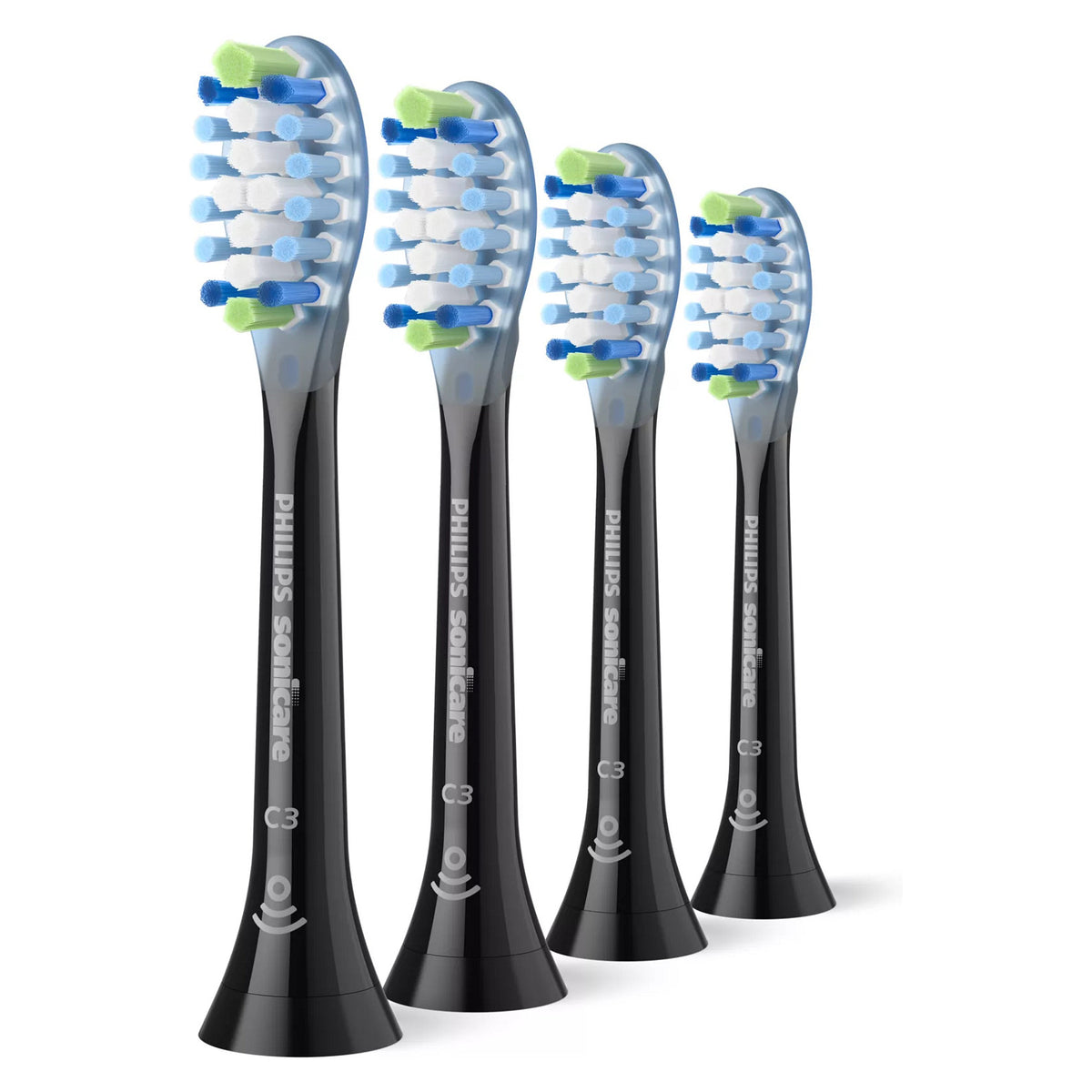 Aufsteckzahnbürste HX9044/88 / Sonicare C3 Premium Plaque 4-Pack Schwarz