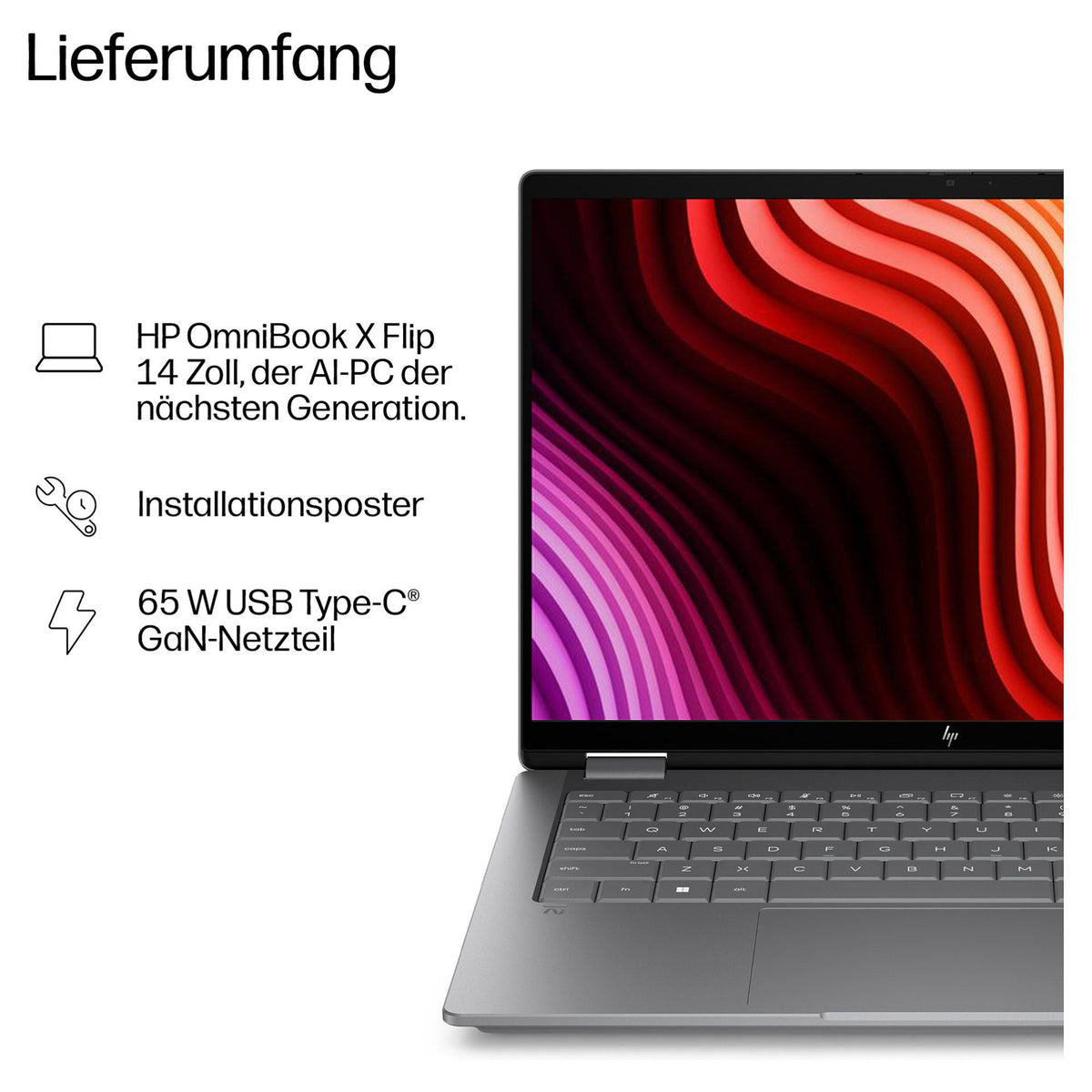 HP OmniBook X Flip 14-kb0151ng CU5 325/16GB/512SSD/W11 Home Touch