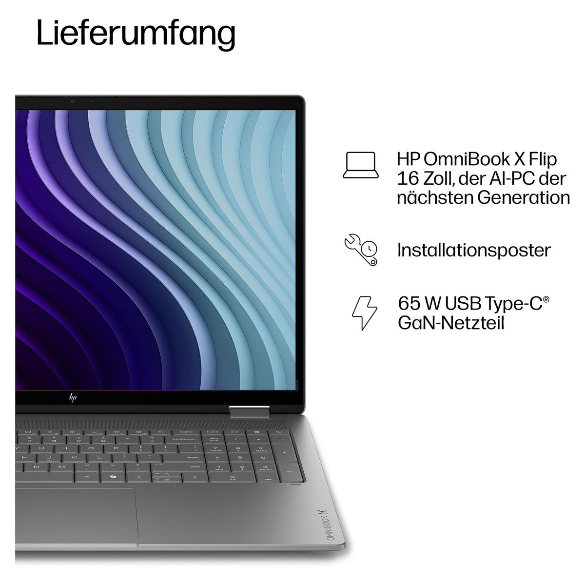 HP OmniBook X Flip 16-cc0184ng RYZ AI 7 445/32GB/1TBSSD/W11 Home Touch