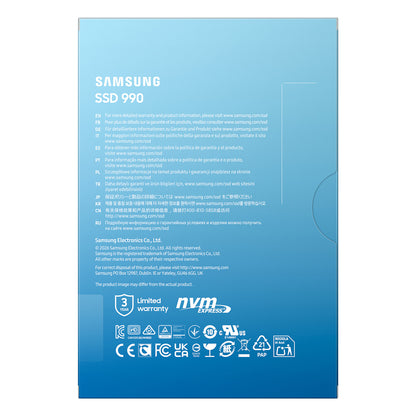 M.2 1TB Samsung 990 PCIe 4.0. 7150 MB/s NVMe (PCIe 4.0 x4, NVMe 2, M.2 2280, intern)