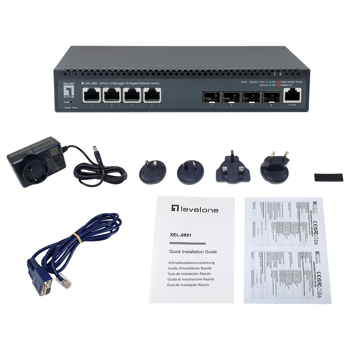 Switch 4x10GE/4x10GSFP+ 19" Managed L3