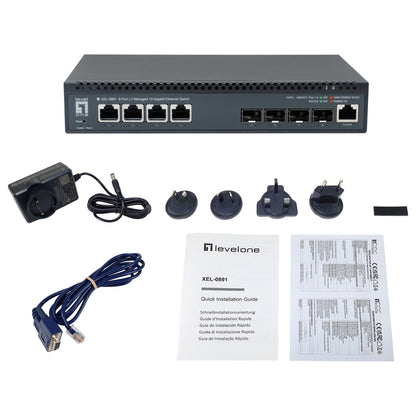 Switch 4x10GE/4x10GSFP+ 19" Managed L3