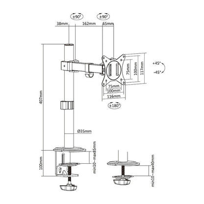Equip Tischhalterung 17"-32"/1TFT 360° 9Kg schwarz retail