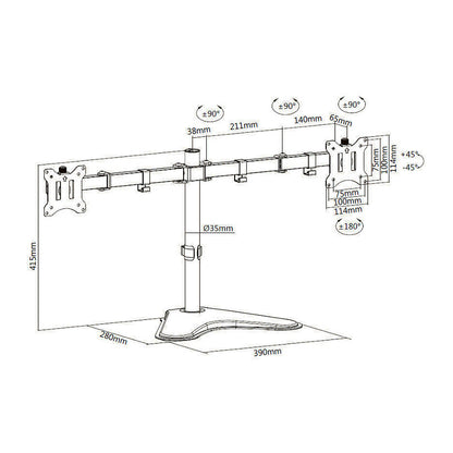 Equip Tischfuß 17"-32"/2TFT 360° Economy 8Kg schwarz lite Retail