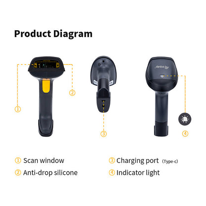 Equip 1D-Barcodescanner Laser Wireless/2.4GHz+Halter schwarz