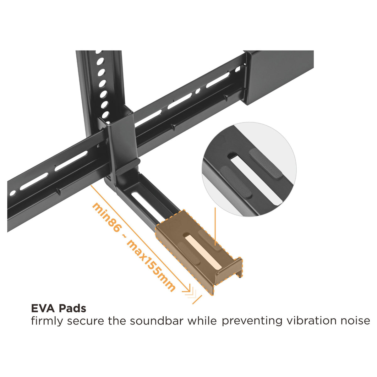 Equip Uni. Soundbar-Wandhalt. 800x400mm 15Kg schwarz lite Retail