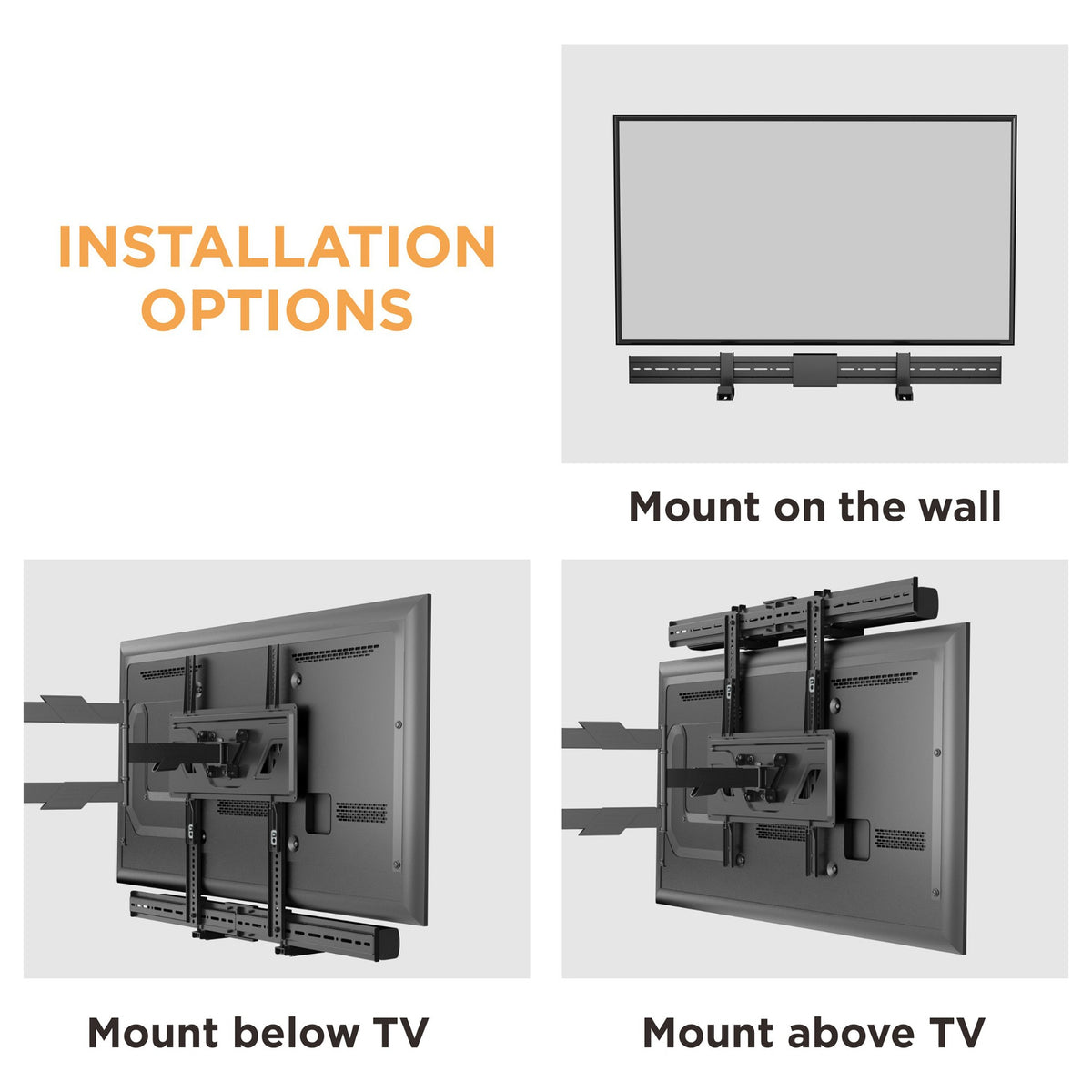 Equip Uni. Soundbar-Wandhalt. 800x400mm 15Kg schwarz lite Retail