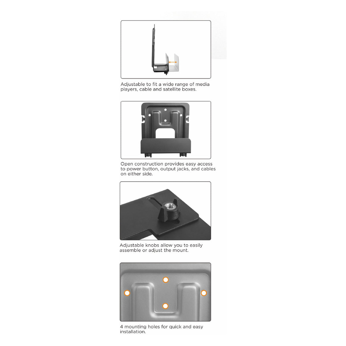 Equip Uni. Media Player-Wandhalt. 25x39mm 1Kg schwarz lite Retail