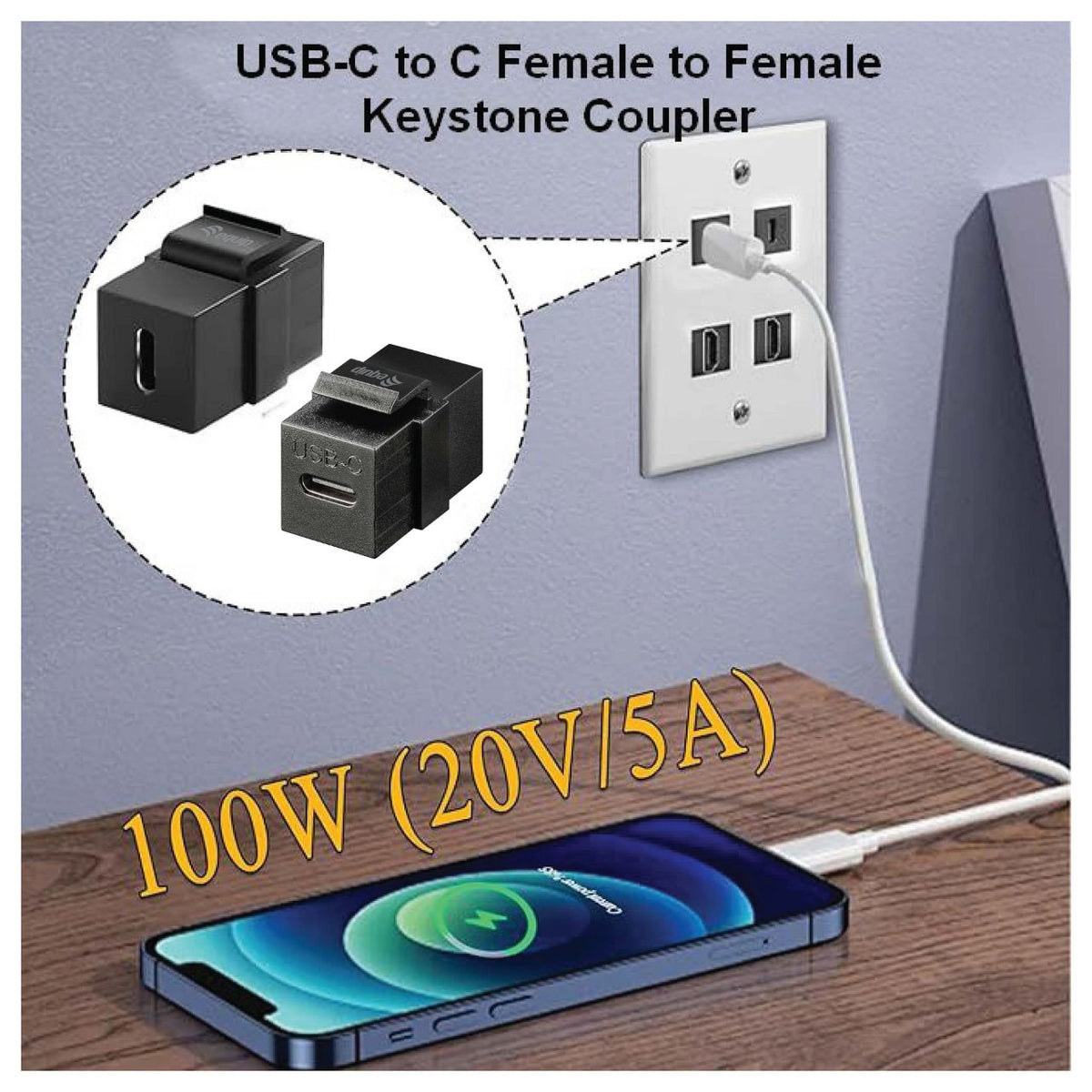 Equip Keystone-Koppler USB 3.2 Gen2 USB-C->USB-C sw