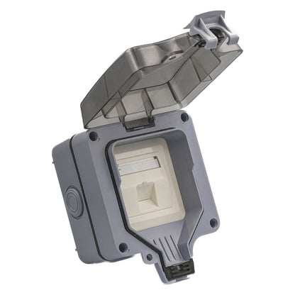 Aufputzdose 1-Port Keystone ungeschirmt outdoor grau