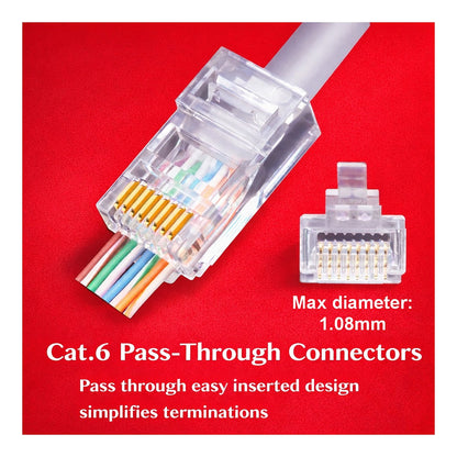 Equip Steckersatz Cat6 RJ45 UTP ungeschirmt 100Stk transpare