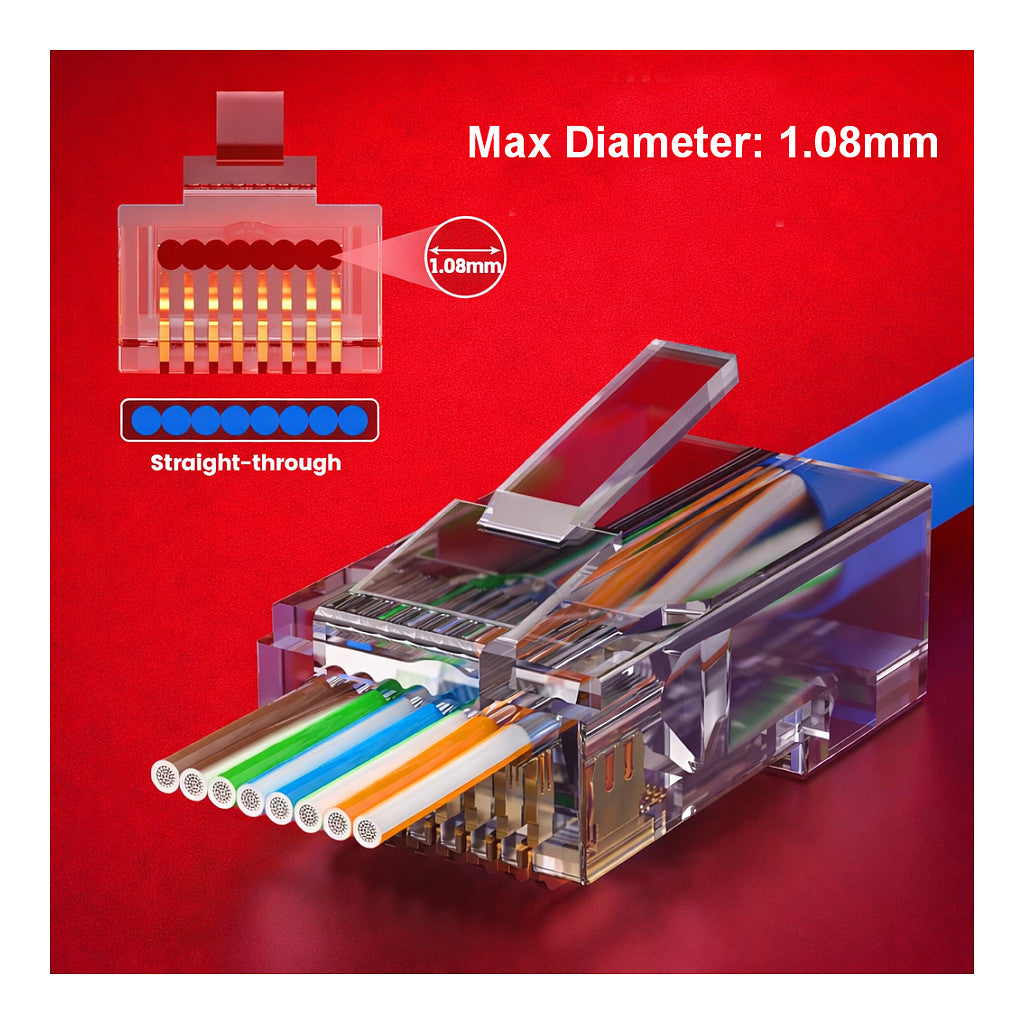 Equip Steckersatz Cat6 RJ45 UTP ungeschirmt 100Stk transpare