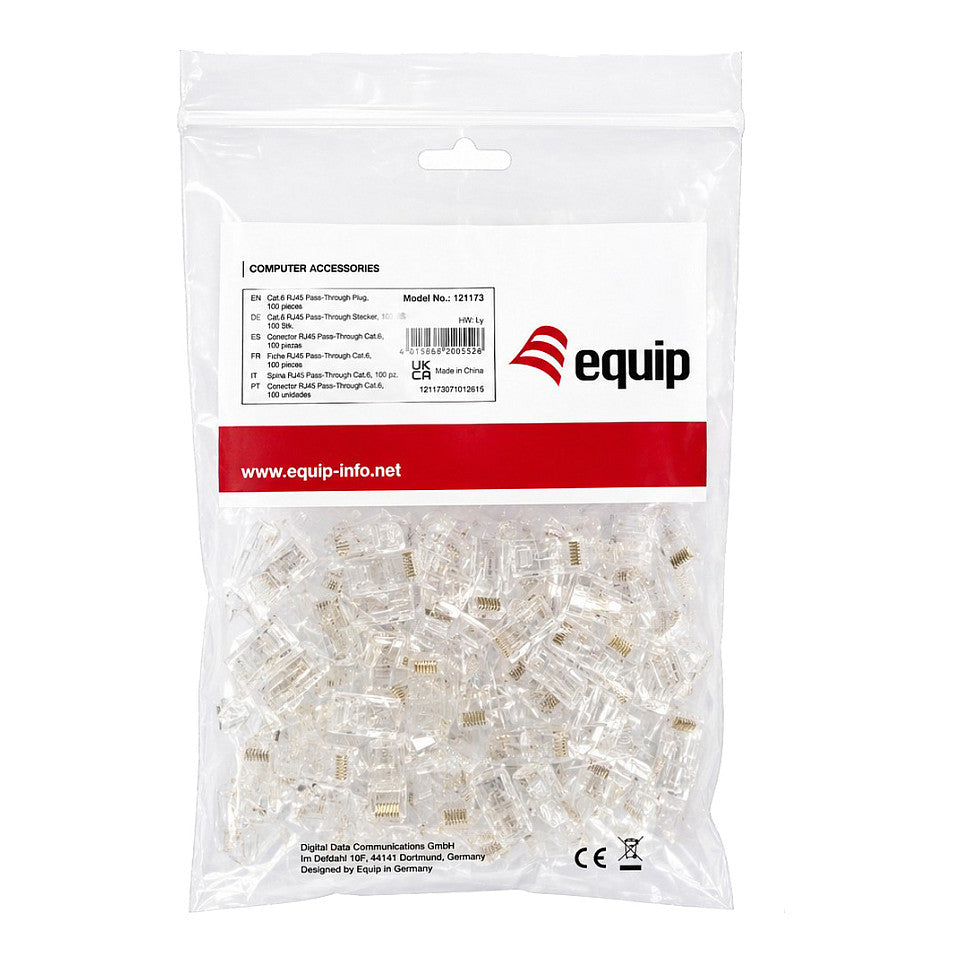Equip Steckersatz Cat6 RJ45 UTP ungeschirmt 100Stk transpare