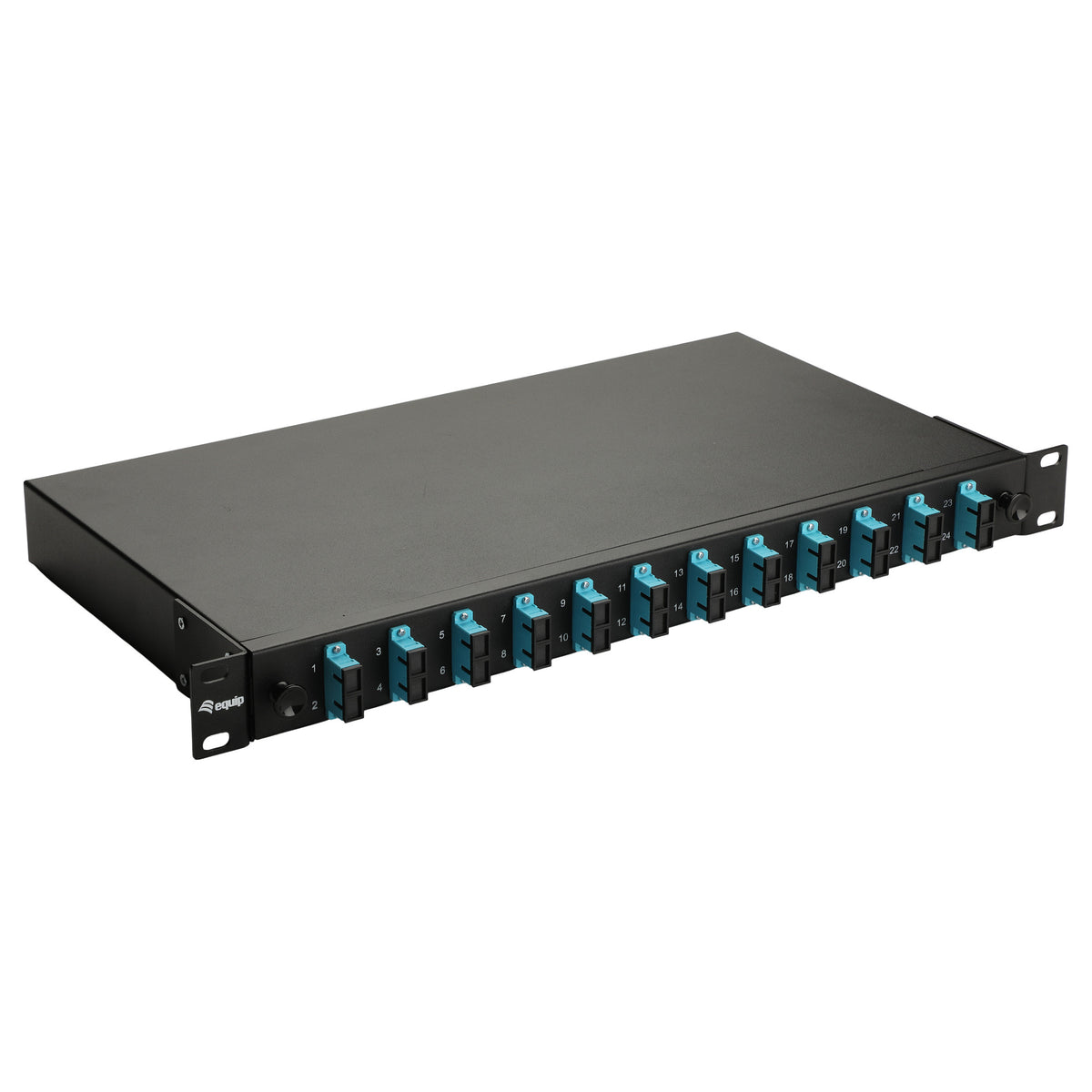 Equip LWL-Spleißkasten 12-Port SC-Duplex OM3 1U komplett sw