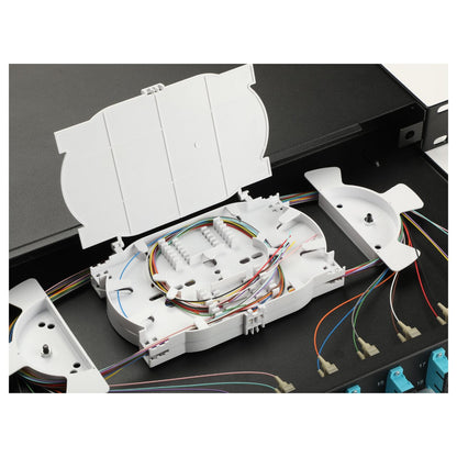 Equip LWL-Spleißkasten 12-Port SC-Duplex OM3 1U komplett sw