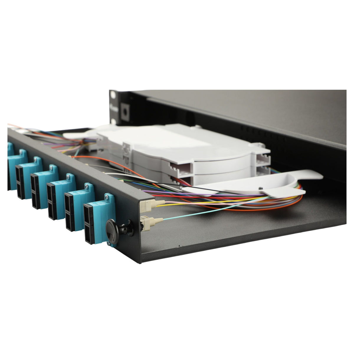 Equip LWL-Spleißkasten 12-Port SC-Duplex OM3 1U komplett sw