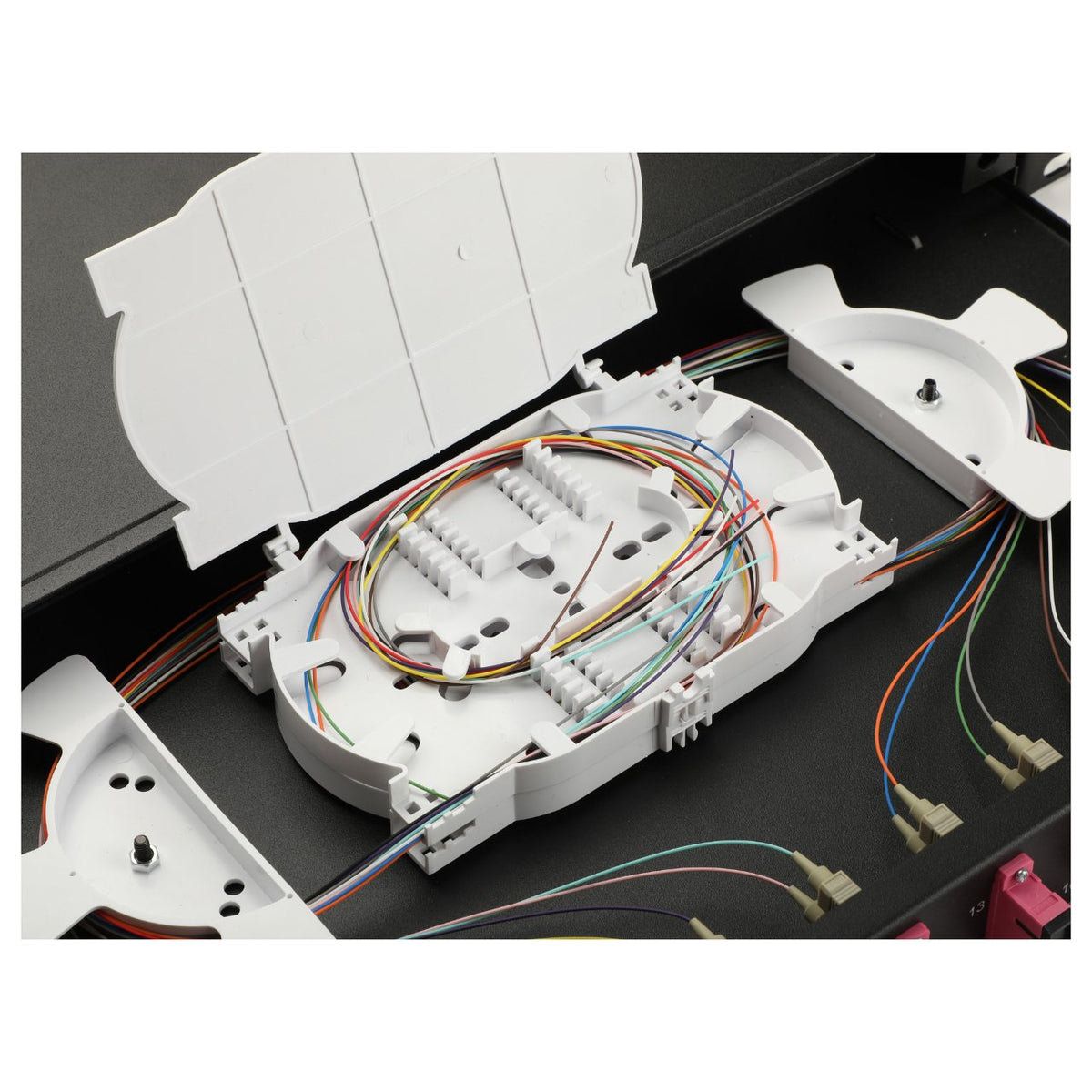 Equip LWL-Spleißkasten 12-Port SC-Duplex OM4 1U komplett sw