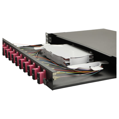 Equip LWL-Spleißkasten 12-Port SC-Duplex OM4 1U komplett sw