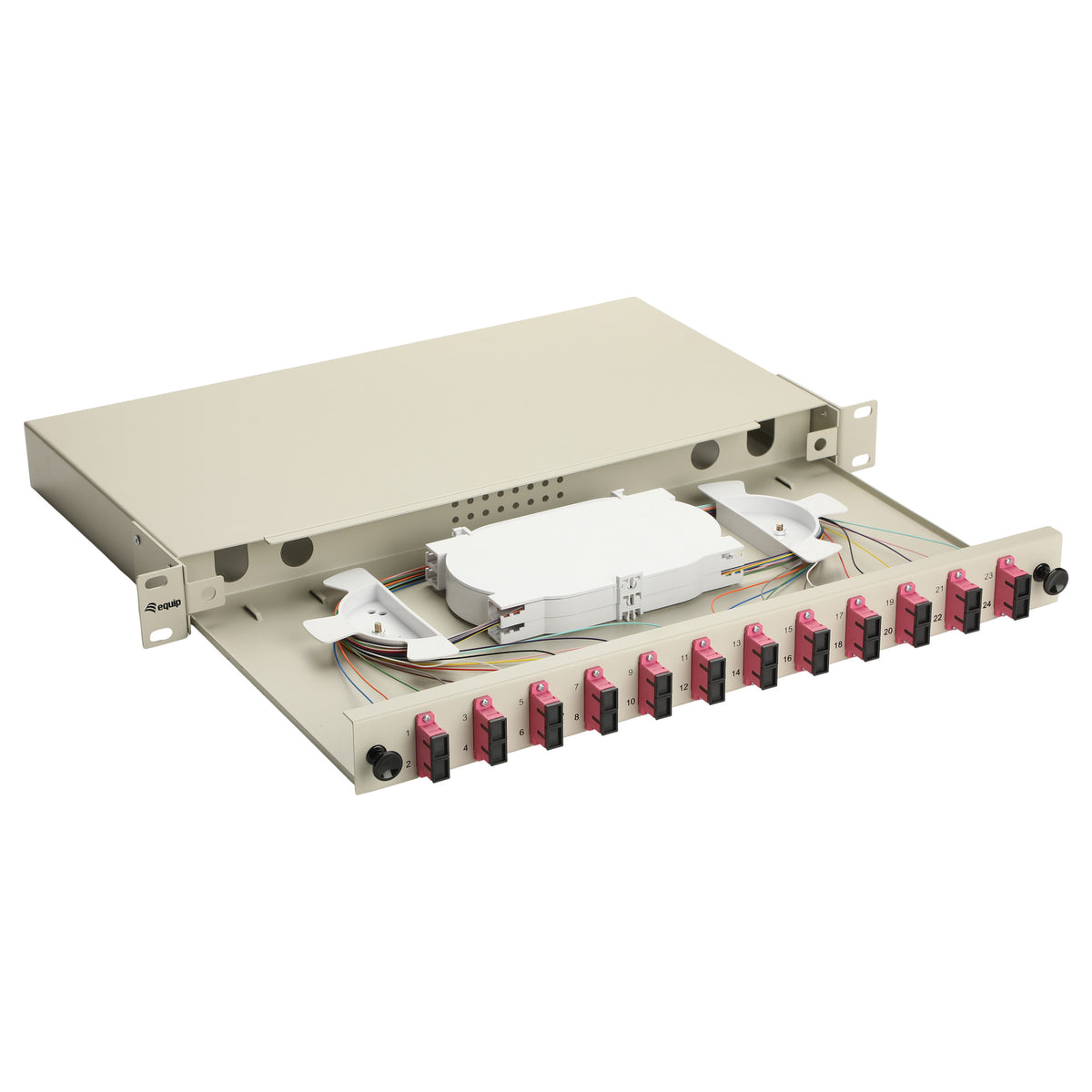 Equip LWL-Spleißkasten 12-Port SC-Duplex OM4 1U komplett gr