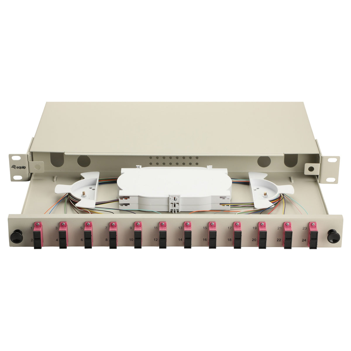 Equip LWL-Spleißkasten 12-Port SC-Duplex OM4 1U komplett gr