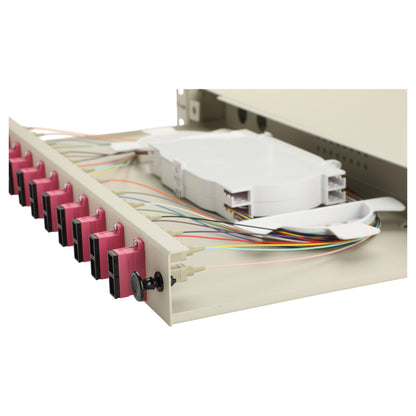 Equip LWL-Spleißkasten 12-Port SC-Duplex OM4 1U komplett gr
