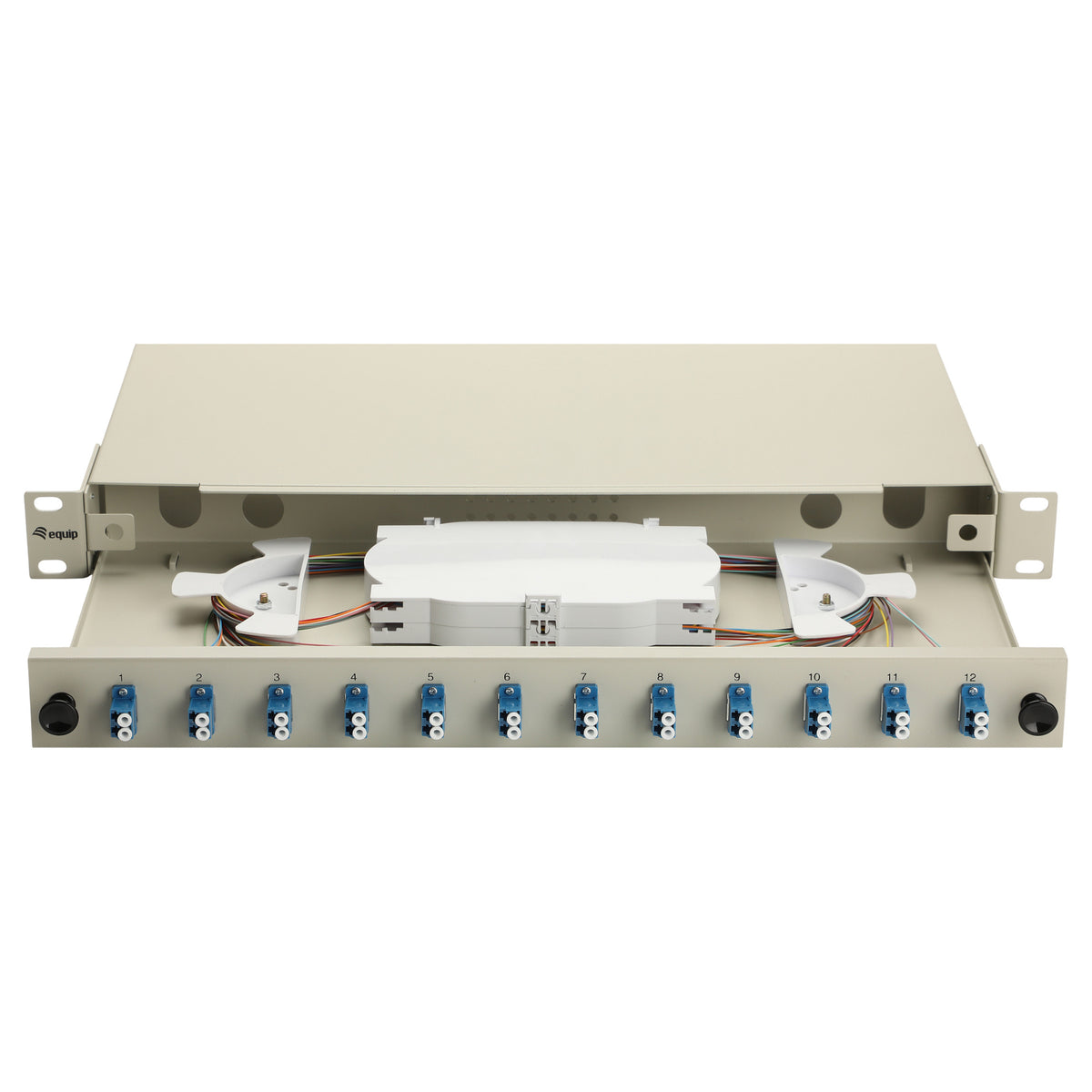 Equip LWL-Spleißkasten 12-Port LC-Duplex OS2 1U komplett gr