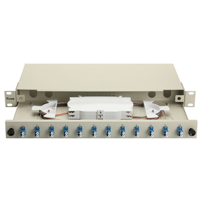 Equip LWL-Spleißkasten 12-Port LC-Duplex OS2 1U komplett gr