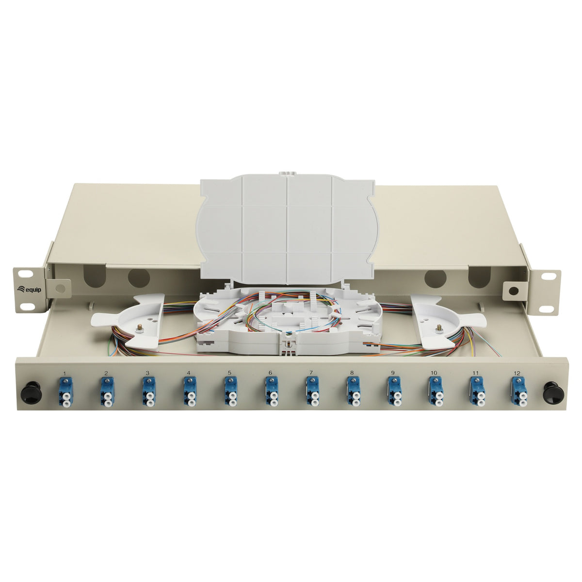 Equip LWL-Spleißkasten 12-Port LC-Duplex OS2 1U komplett gr