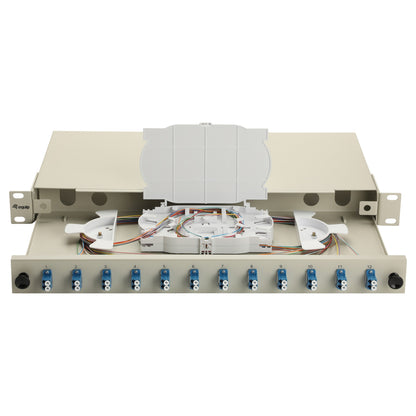 Equip LWL-Spleißkasten 12-Port LC-Duplex OS2 1U komplett gr