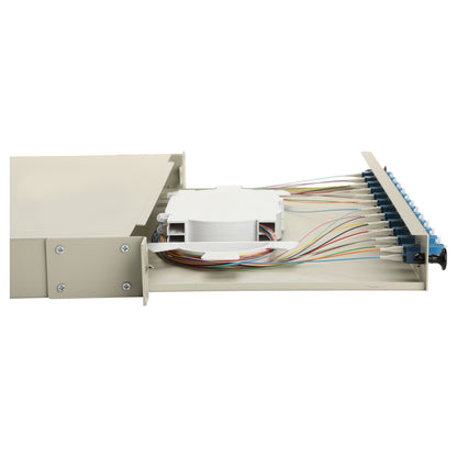 Equip LWL-Spleißkasten 12-Port LC-Duplex OS2 1U komplett gr