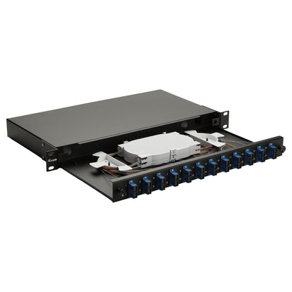 Equip LWL-Spleißkasten 12-Port SC-Duplex OS2 1U komplett sw