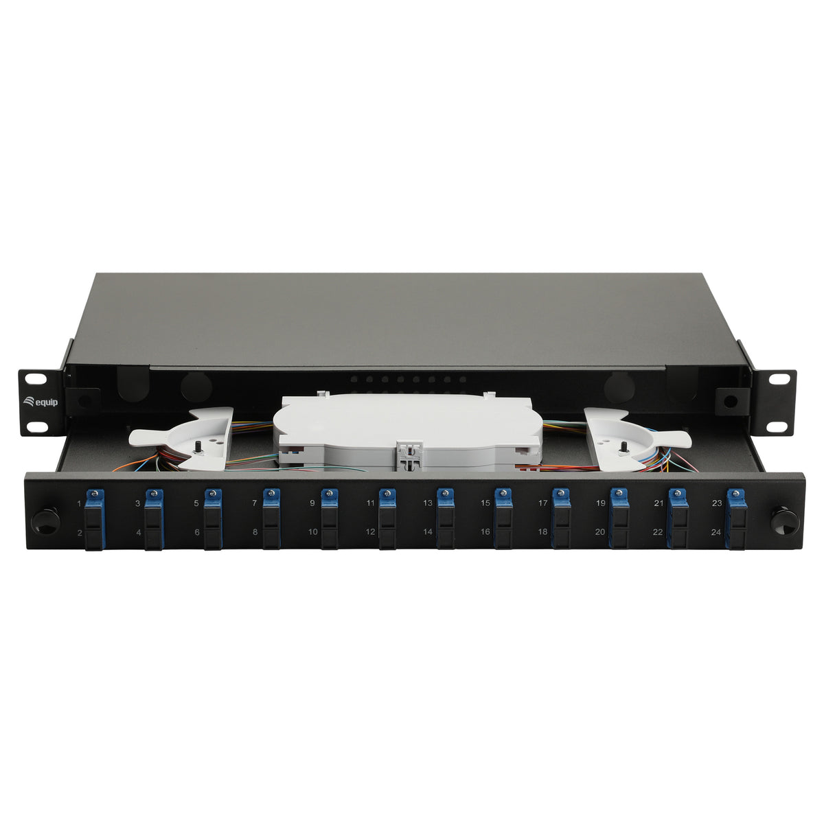 Equip LWL-Spleißkasten 12-Port SC-Duplex OS2 1U komplett sw