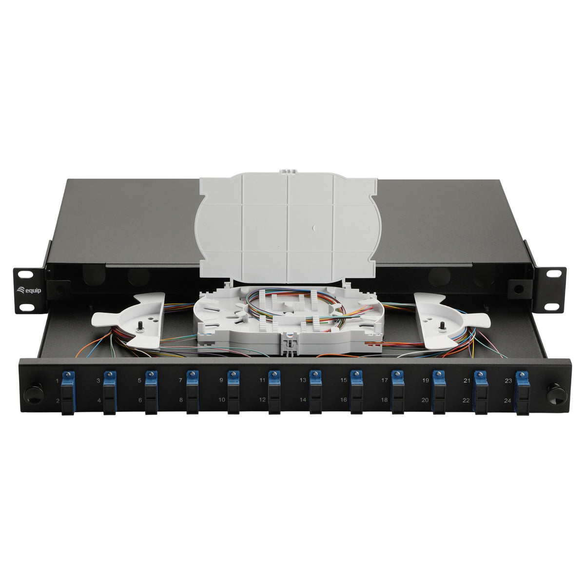 Equip LWL-Spleißkasten 12-Port SC-Duplex OS2 1U komplett sw