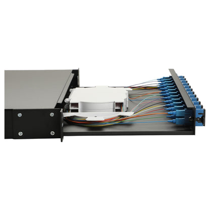 Equip LWL-Spleißkasten 12-Port SC-Duplex OS2 1U komplett sw