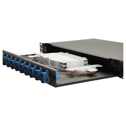 Equip LWL-Spleißkasten 12-Port SC-Duplex OS2 1U komplett sw