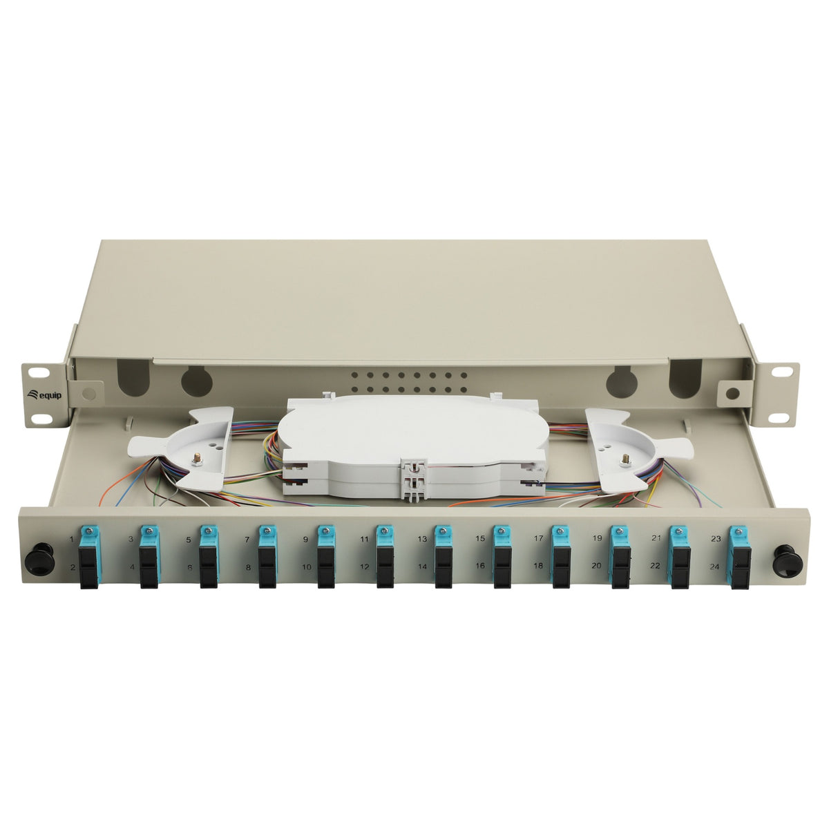 Equip LWL-Spleißkasten 12-Port SC-Duplex OM3 1U komplett gr