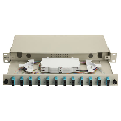 Equip LWL-Spleißkasten 12-Port SC-Duplex OM3 1U komplett gr