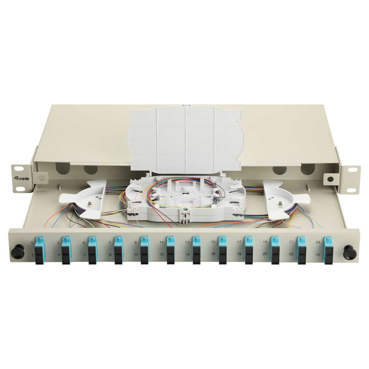 Equip LWL-Spleißkasten 12-Port SC-Duplex OM3 1U komplett gr